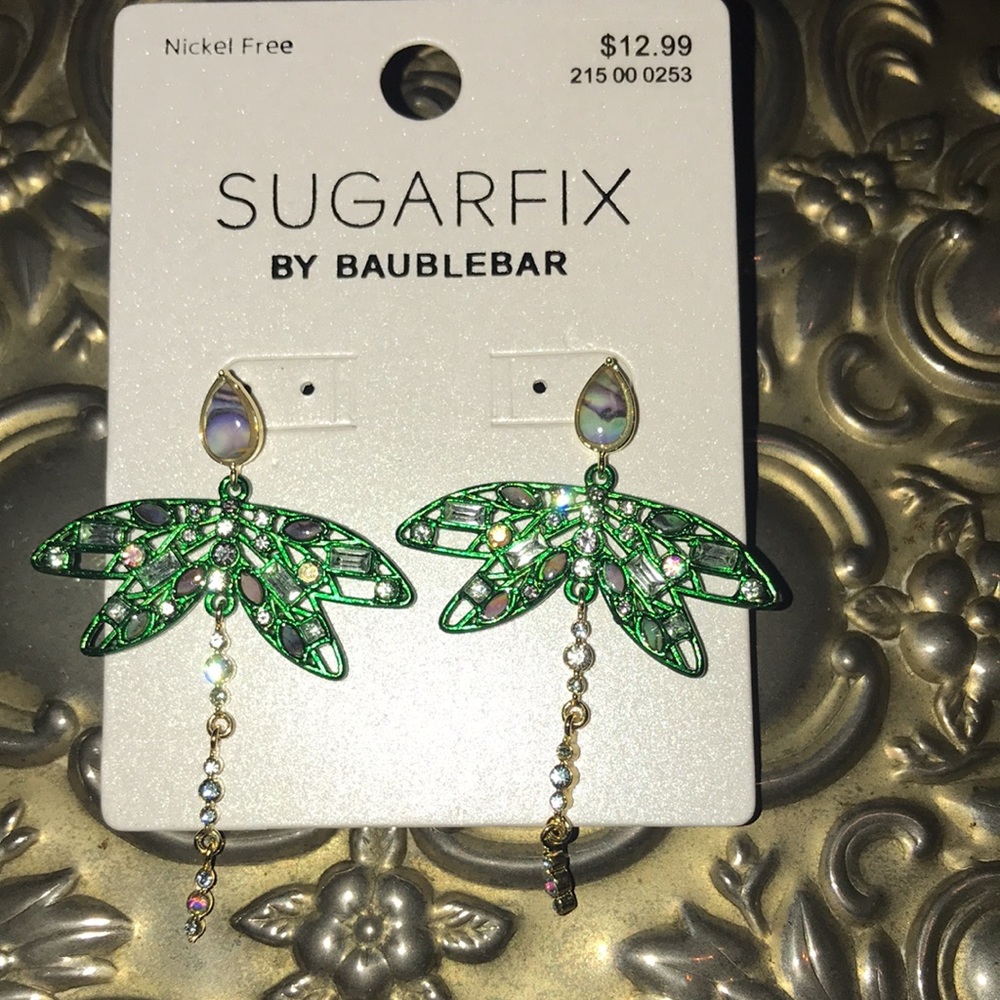 Sugarfix by BAUBLEBAR Dragonflies Earrings Glam Green